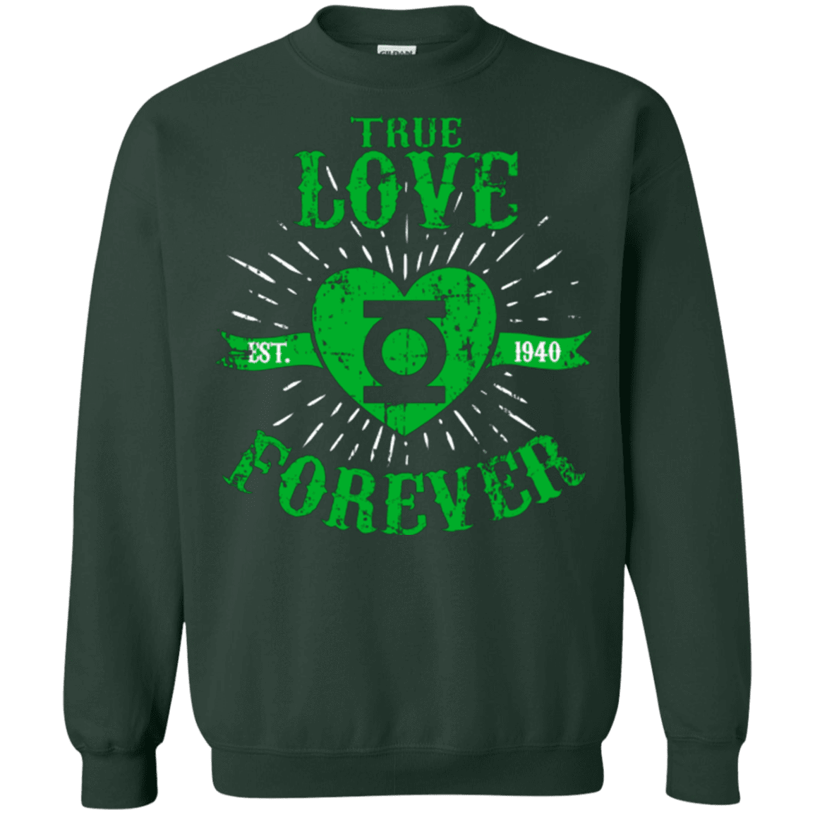 Sweatshirts Forest Green / Small True Love Forever Lantern Crewneck Sweatshirt