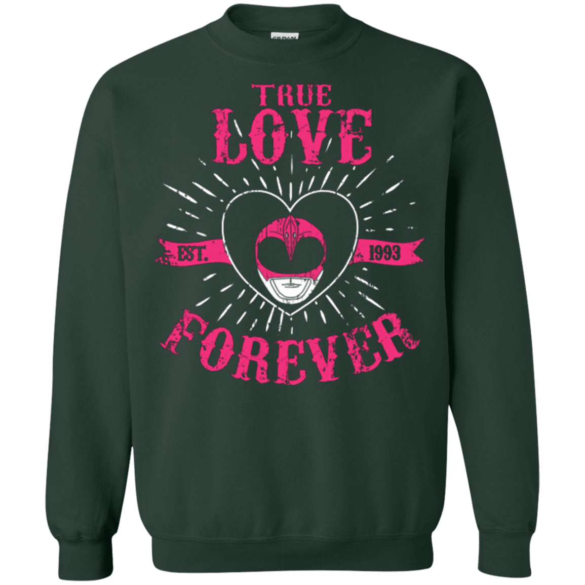 Sweatshirts Forest Green / Small True Love Forever Pink Crewneck Sweatshirt