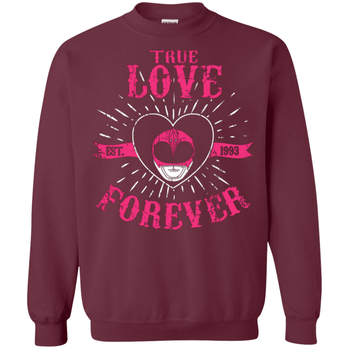 Sweatshirts Maroon / Small True Love Forever Pink Crewneck Sweatshirt