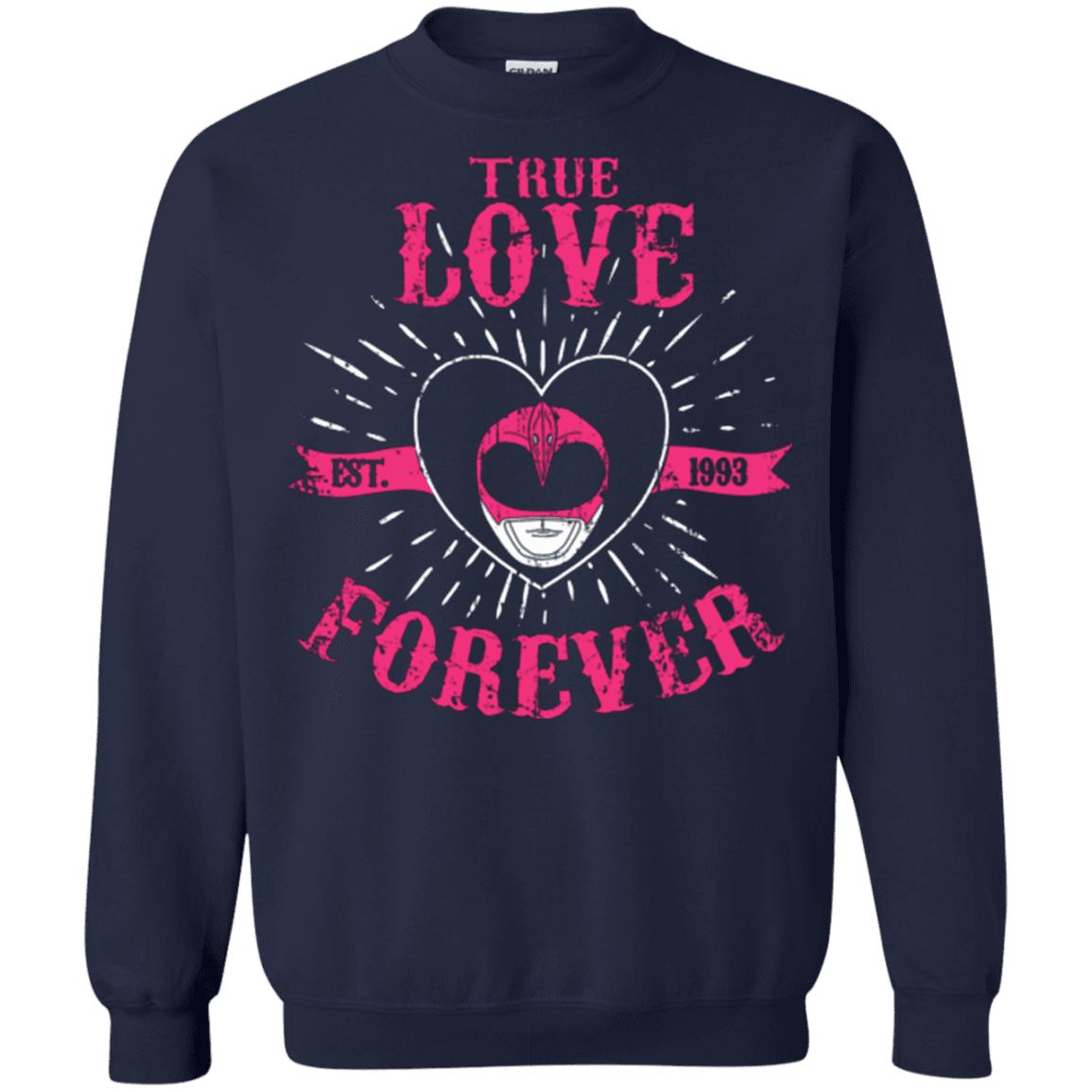Sweatshirts Navy / Small True Love Forever Pink Crewneck Sweatshirt