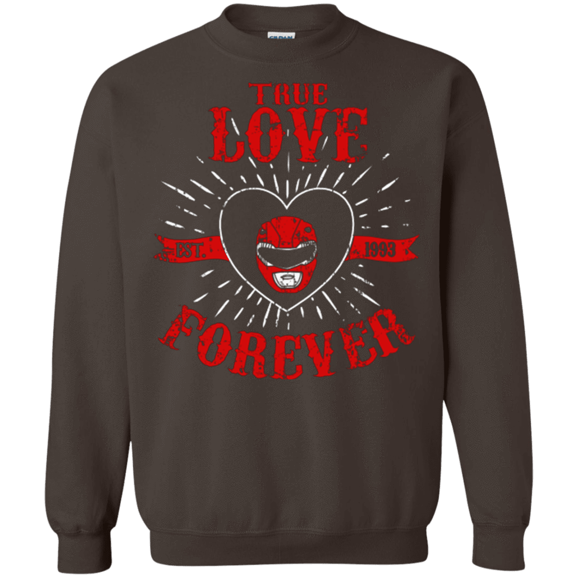 Sweatshirts Dark Chocolate / Small True Love Forever Red Crewneck Sweatshirt