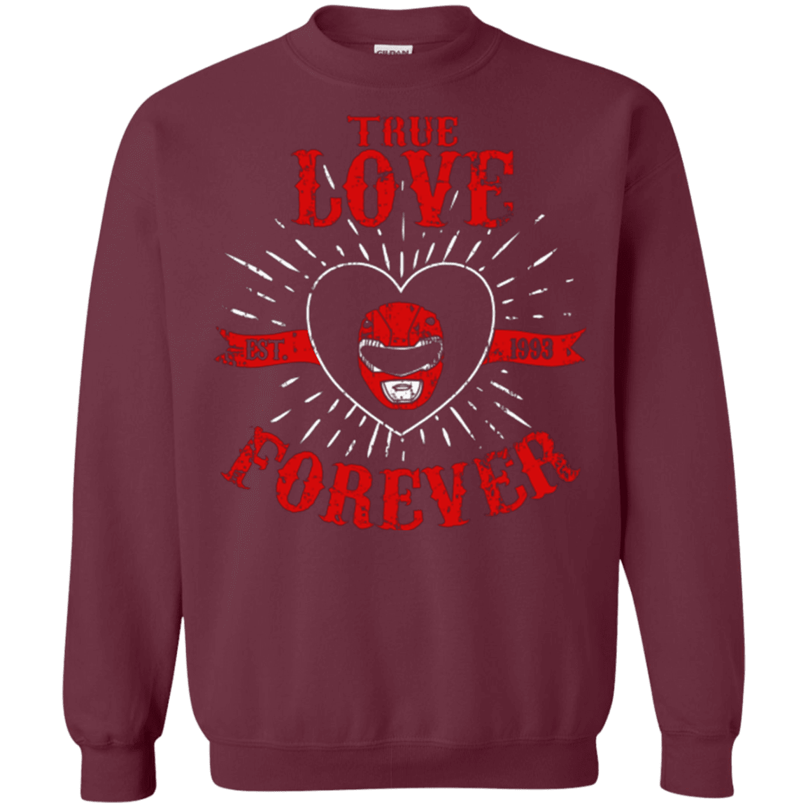 Sweatshirts Maroon / Small True Love Forever Red Crewneck Sweatshirt