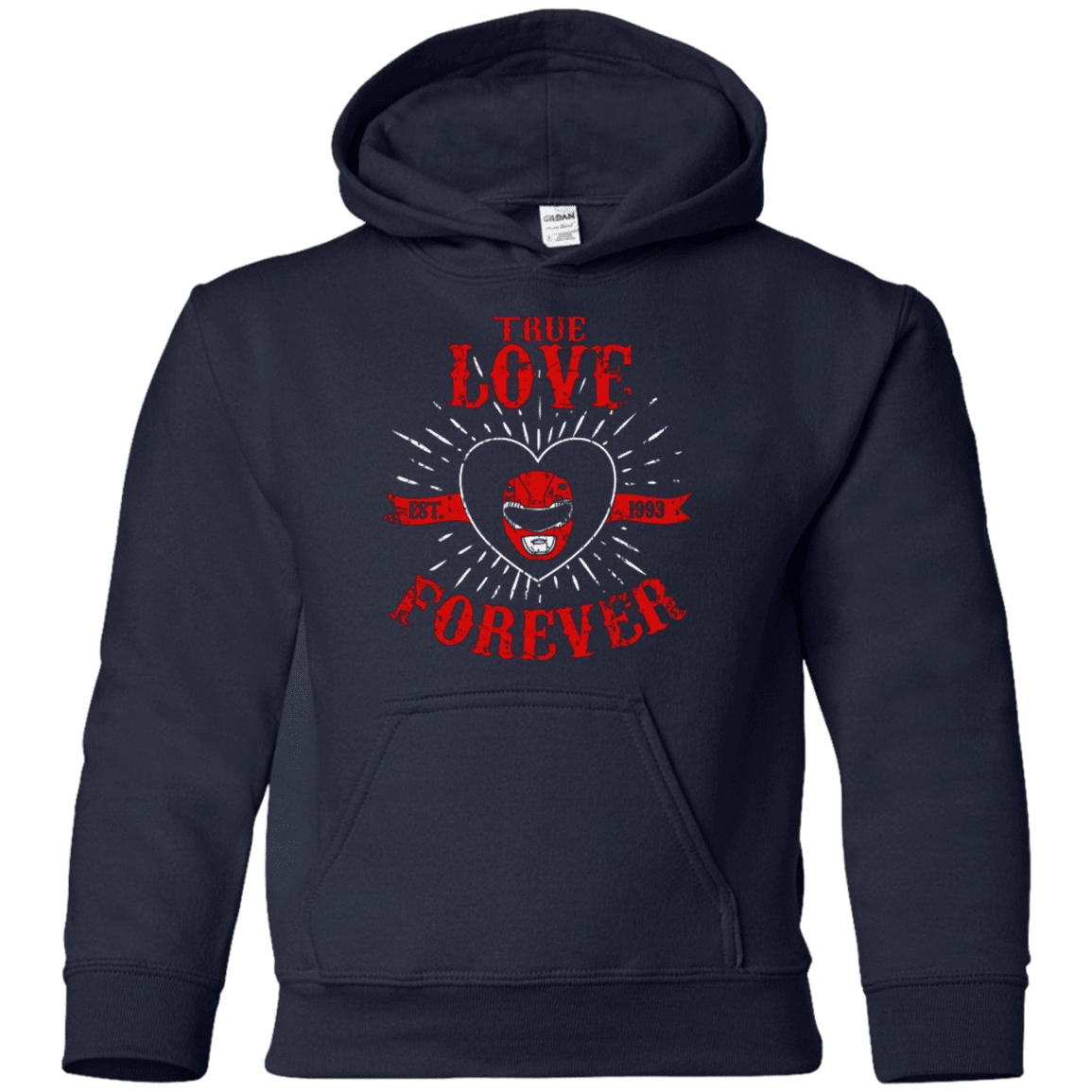 Sweatshirts Navy / YS True Love Forever Red Youth Hoodie