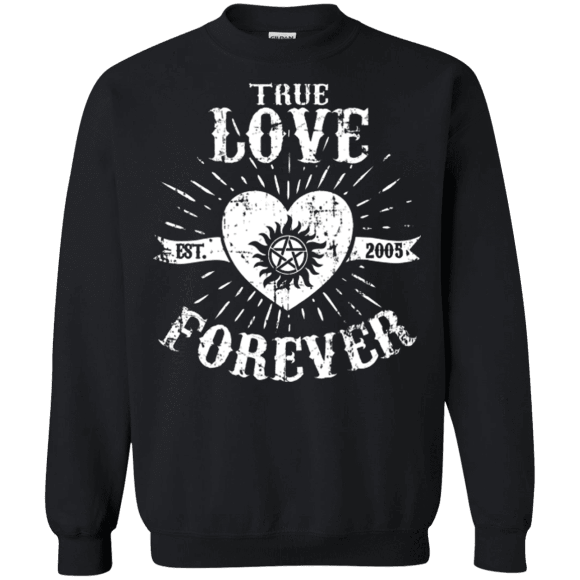 Sweatshirts Black / Small True Love Forever Supernatural Crewneck Sweatshirt