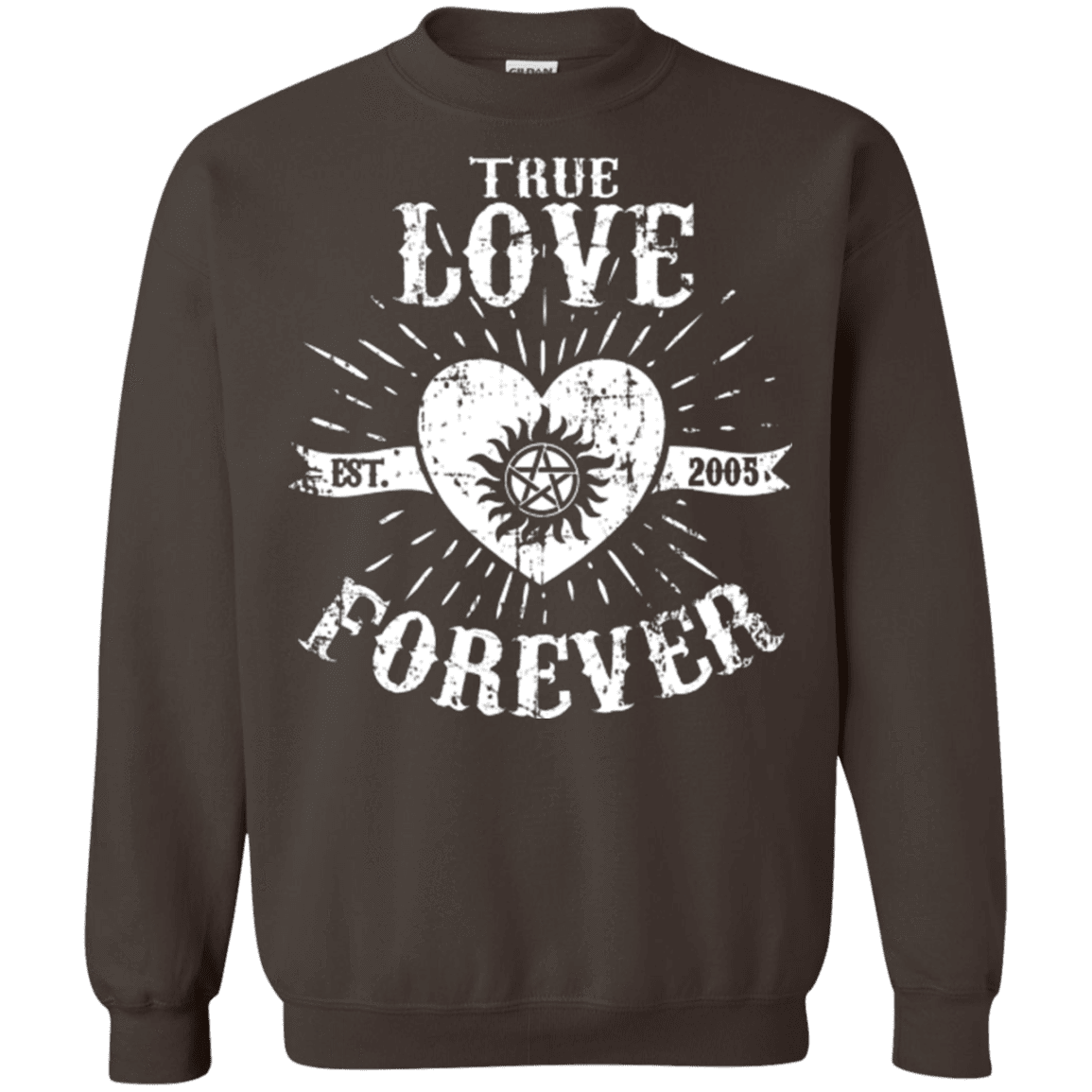 Sweatshirts Dark Chocolate / Small True Love Forever Supernatural Crewneck Sweatshirt
