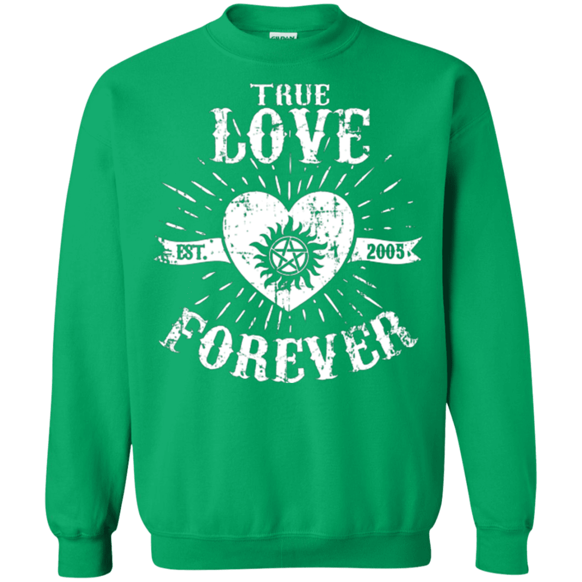 Sweatshirts Irish Green / Small True Love Forever Supernatural Crewneck Sweatshirt