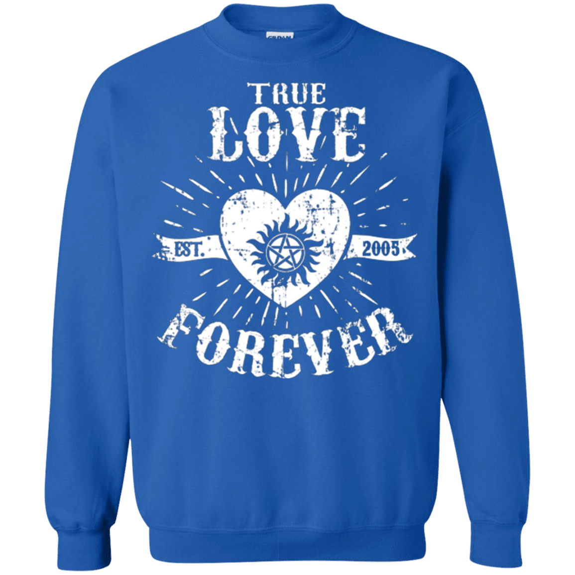 Sweatshirts Royal / Small True Love Forever Supernatural Crewneck Sweatshirt