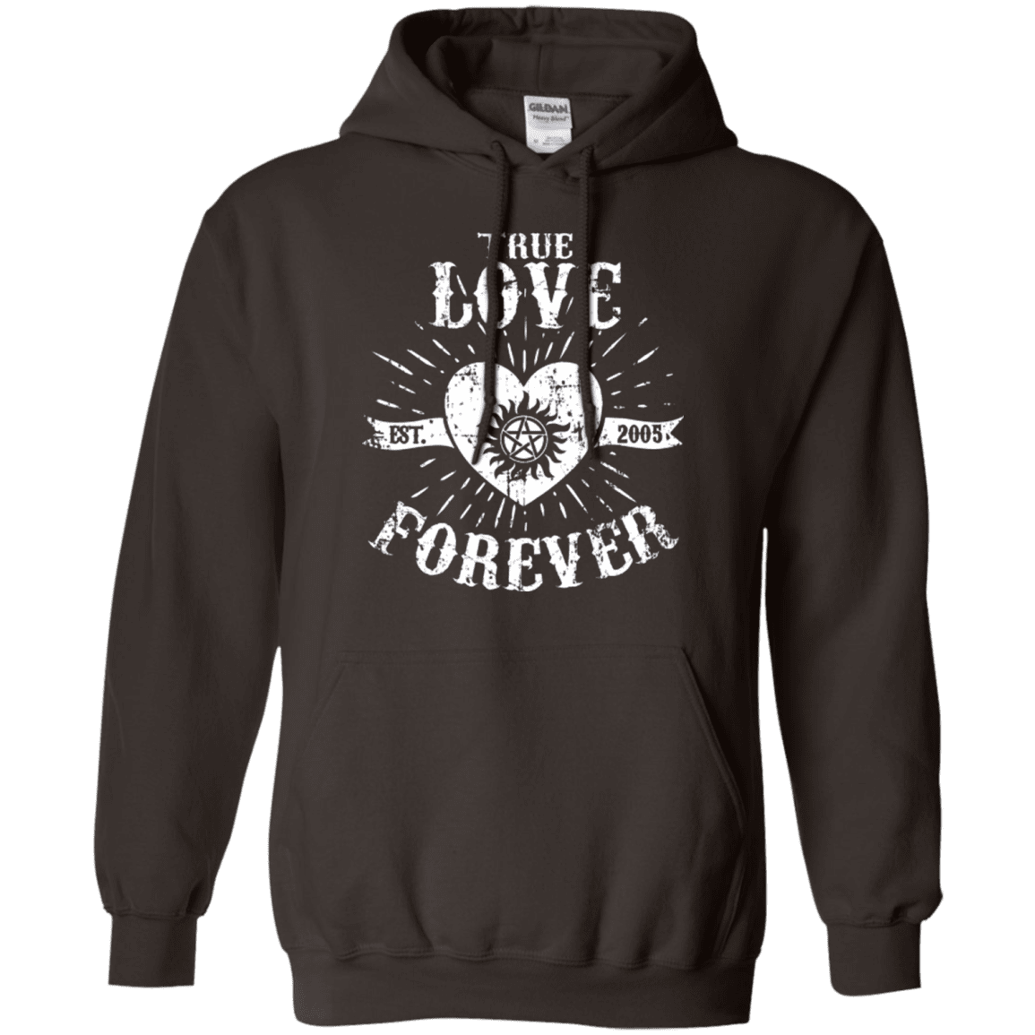 Sweatshirts Dark Chocolate / Small True Love Forever Supernatural Pullover Hoodie