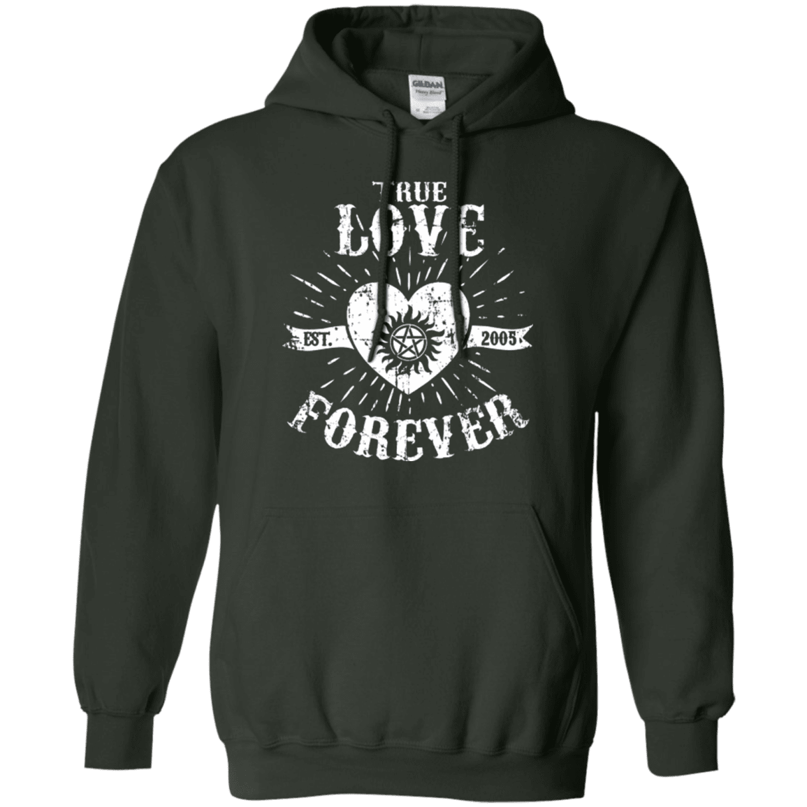 Sweatshirts Forest Green / Small True Love Forever Supernatural Pullover Hoodie