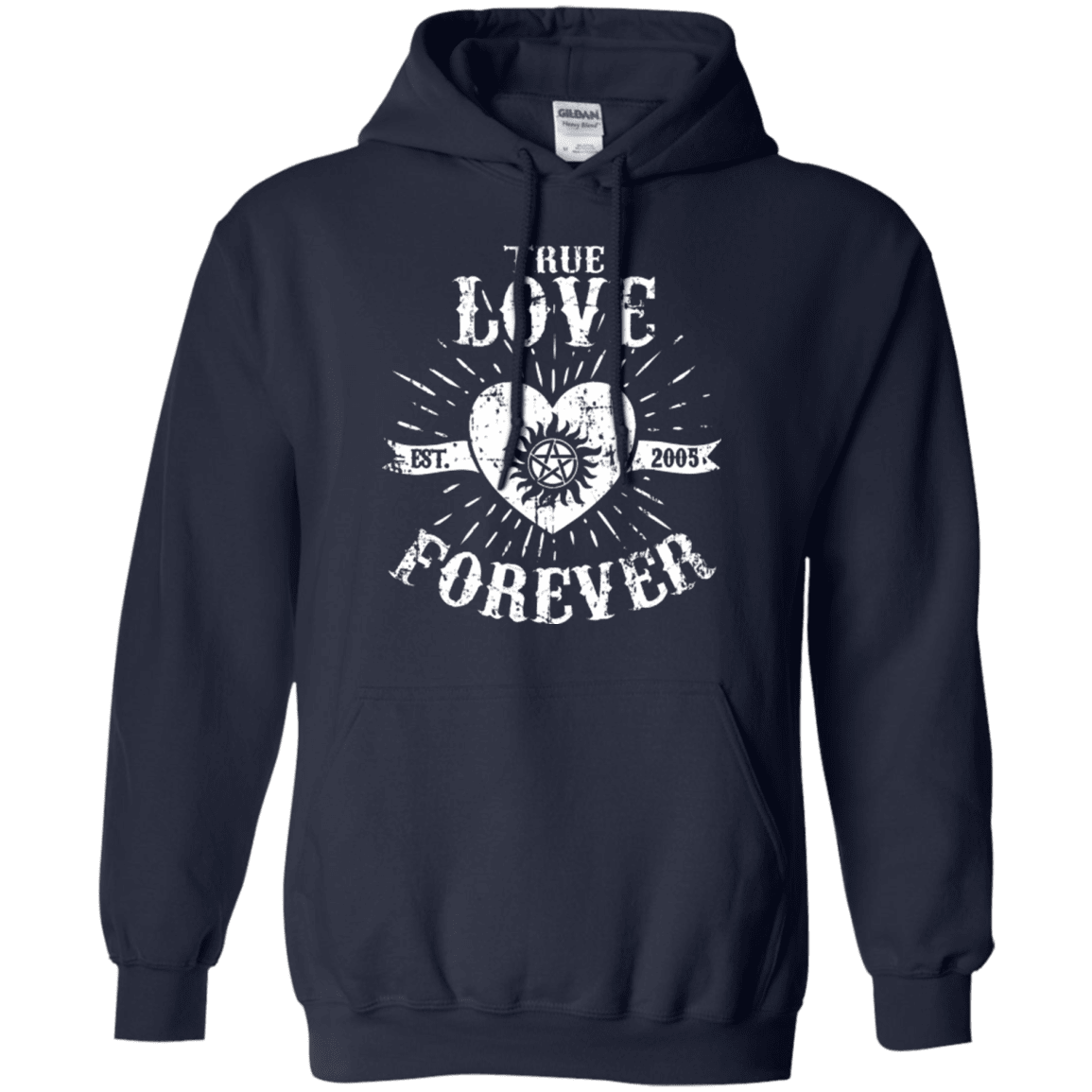 Sweatshirts Navy / Small True Love Forever Supernatural Pullover Hoodie