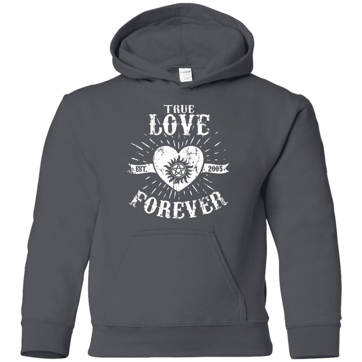 Sweatshirts Charcoal / YS True Love Forever Supernatural Youth Hoodie