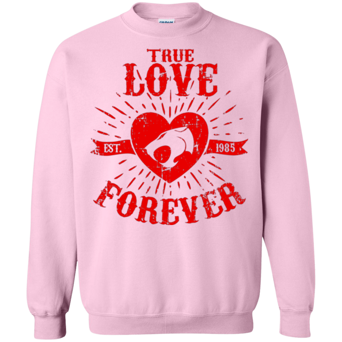 Sweatshirts Light Pink / Small True Love Forever Thunder Crewneck Sweatshirt