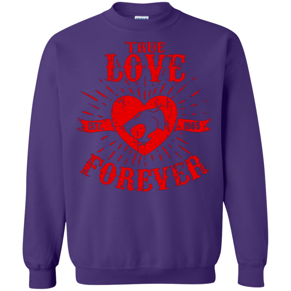 Sweatshirts Purple / Small True Love Forever Thunder Crewneck Sweatshirt
