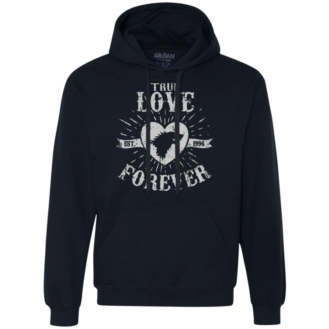 Sweatshirts Navy / Small True Love Forever Wolf Premium Fleece Hoodie