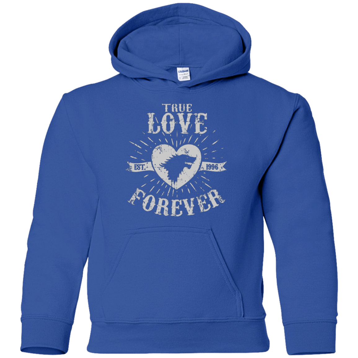 Sweatshirts Royal / YS True Love Forever Wolf Youth Hoodie