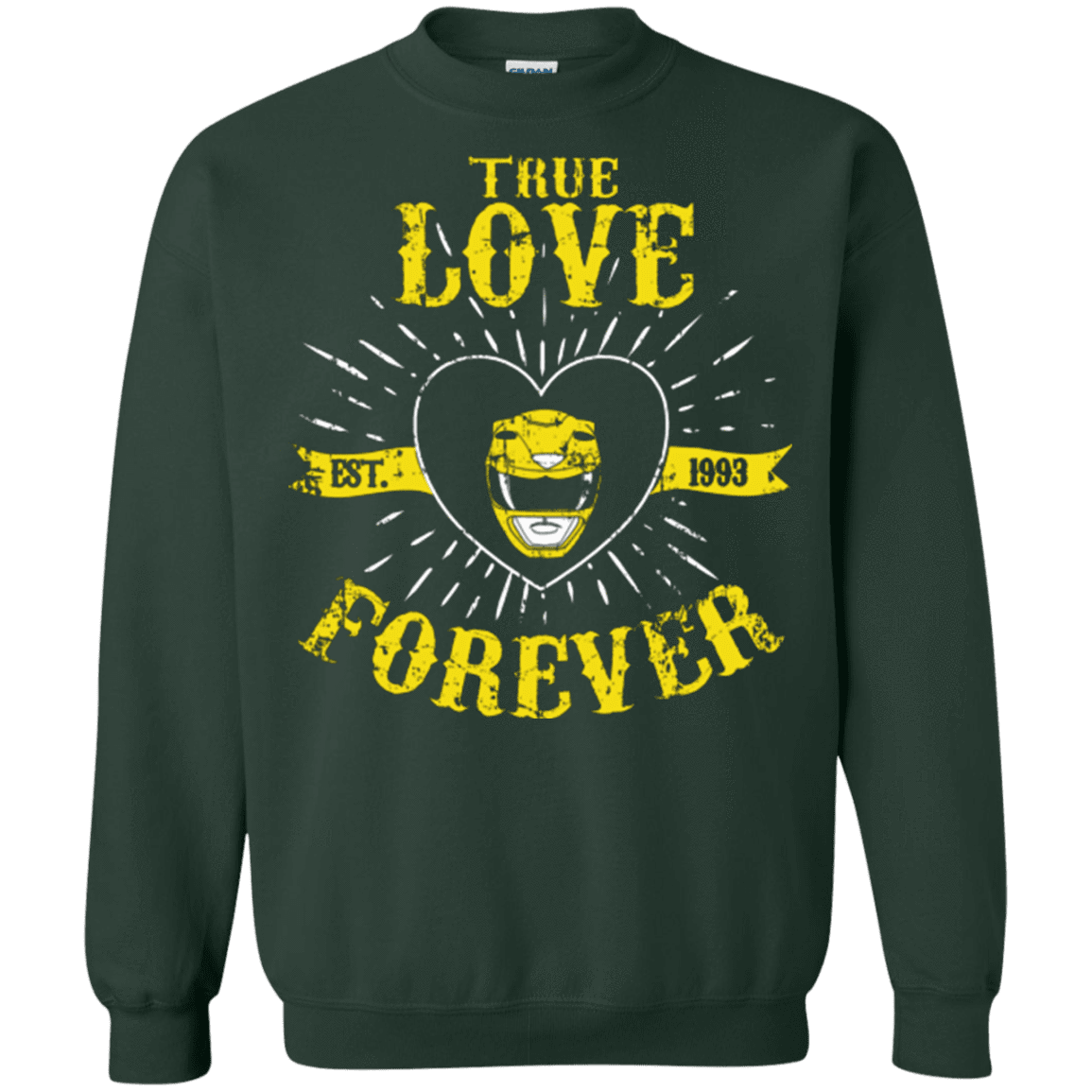 Sweatshirts Forest Green / Small True Love Forever Yellow Crewneck Sweatshirt