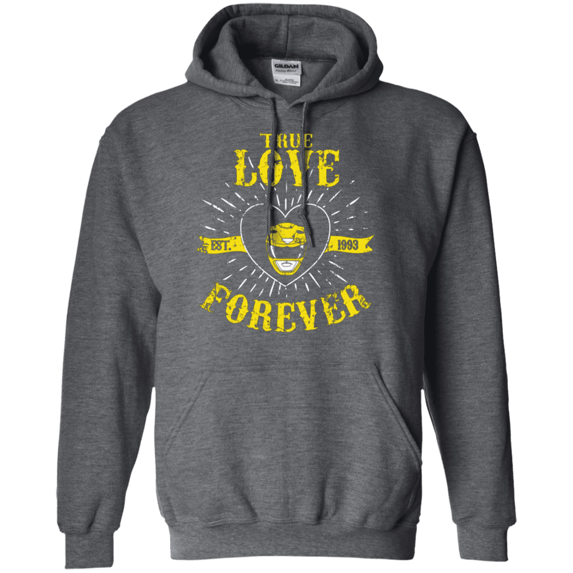 Sweatshirts Dark Heather / Small True Love Forever Yellow Pullover Hoodie