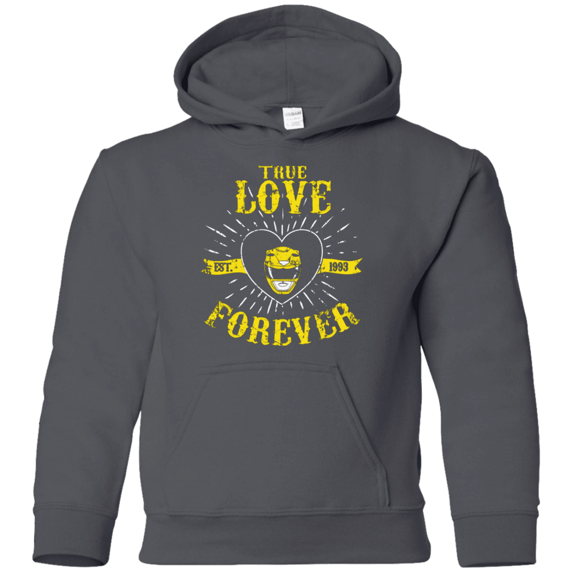 Sweatshirts Charcoal / YS True Love Forever Yellow Youth Hoodie
