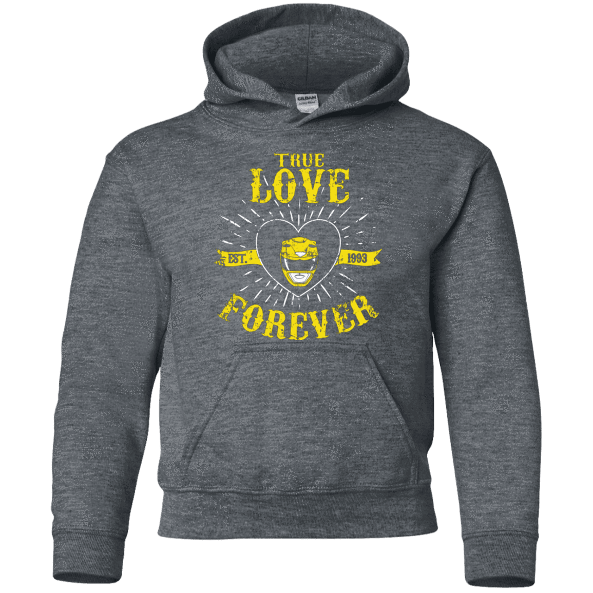 Sweatshirts Dark Heather / YS True Love Forever Yellow Youth Hoodie
