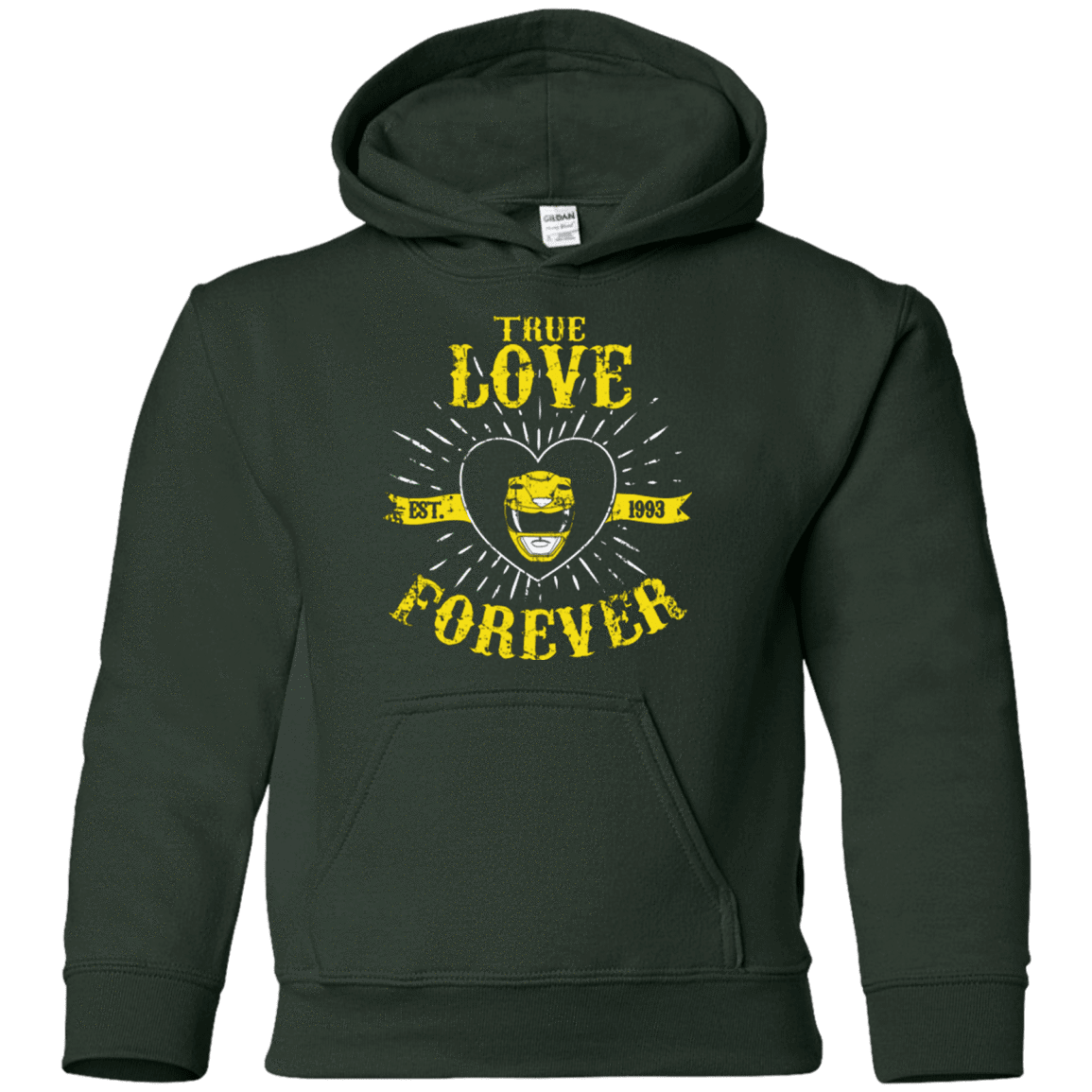 Sweatshirts Forest Green / YS True Love Forever Yellow Youth Hoodie