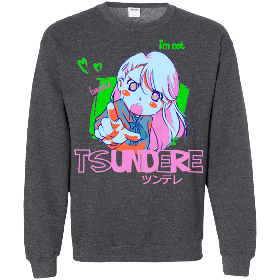 Sweatshirts Dark Heather / Small Tsundere Crewneck Sweatshirt