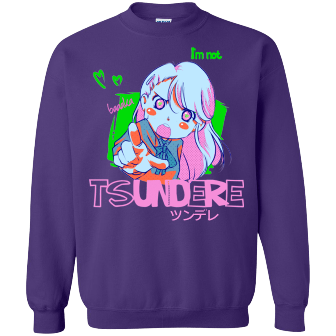 Sweatshirts Purple / Small Tsundere Crewneck Sweatshirt