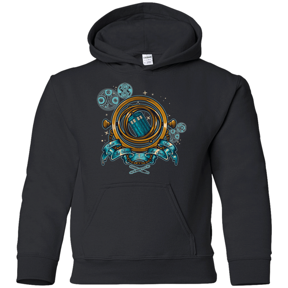 Sweatshirts Black / YS TURN THE TIME TWIST THE SPACE Youth Hoodie