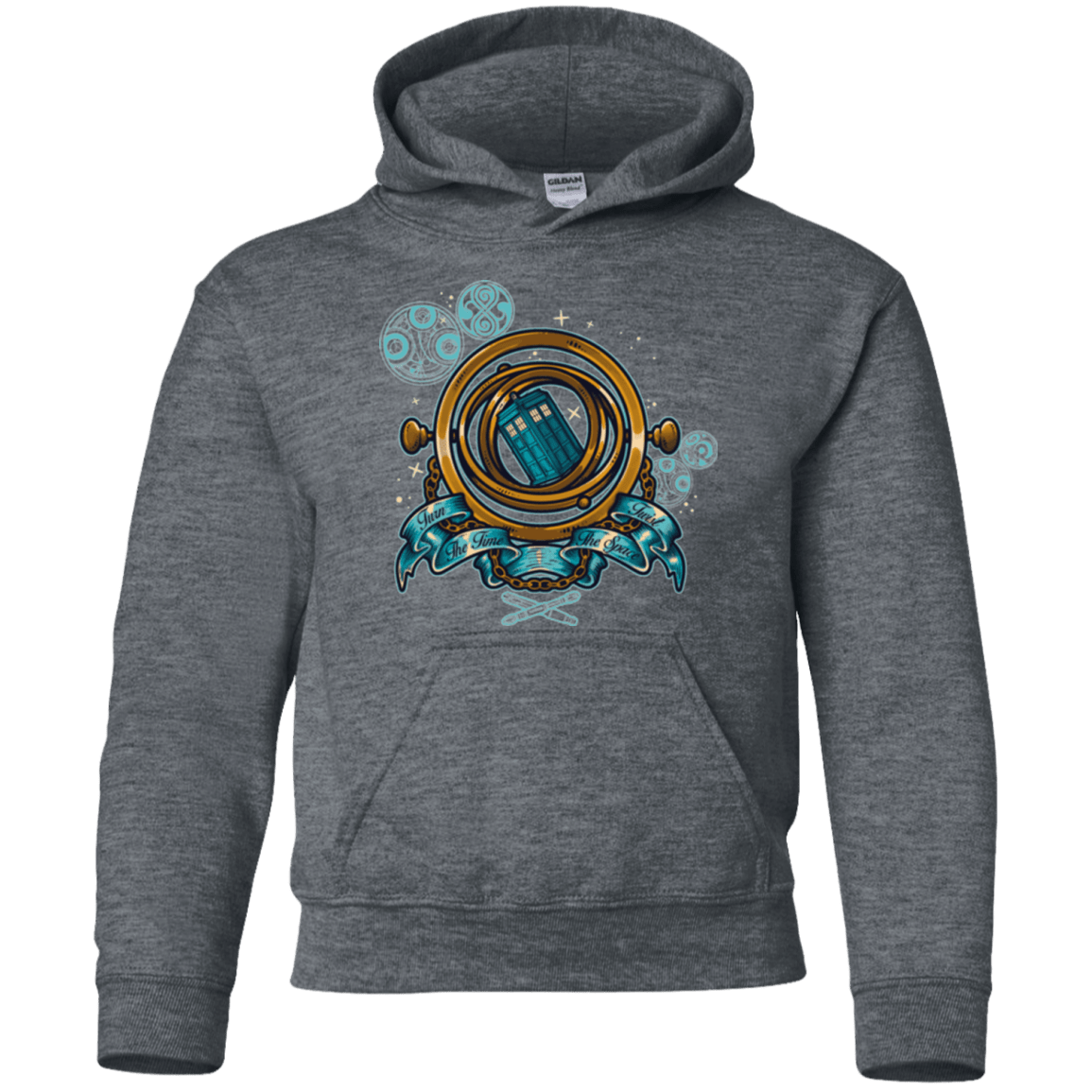 Sweatshirts Dark Heather / YS TURN THE TIME TWIST THE SPACE Youth Hoodie