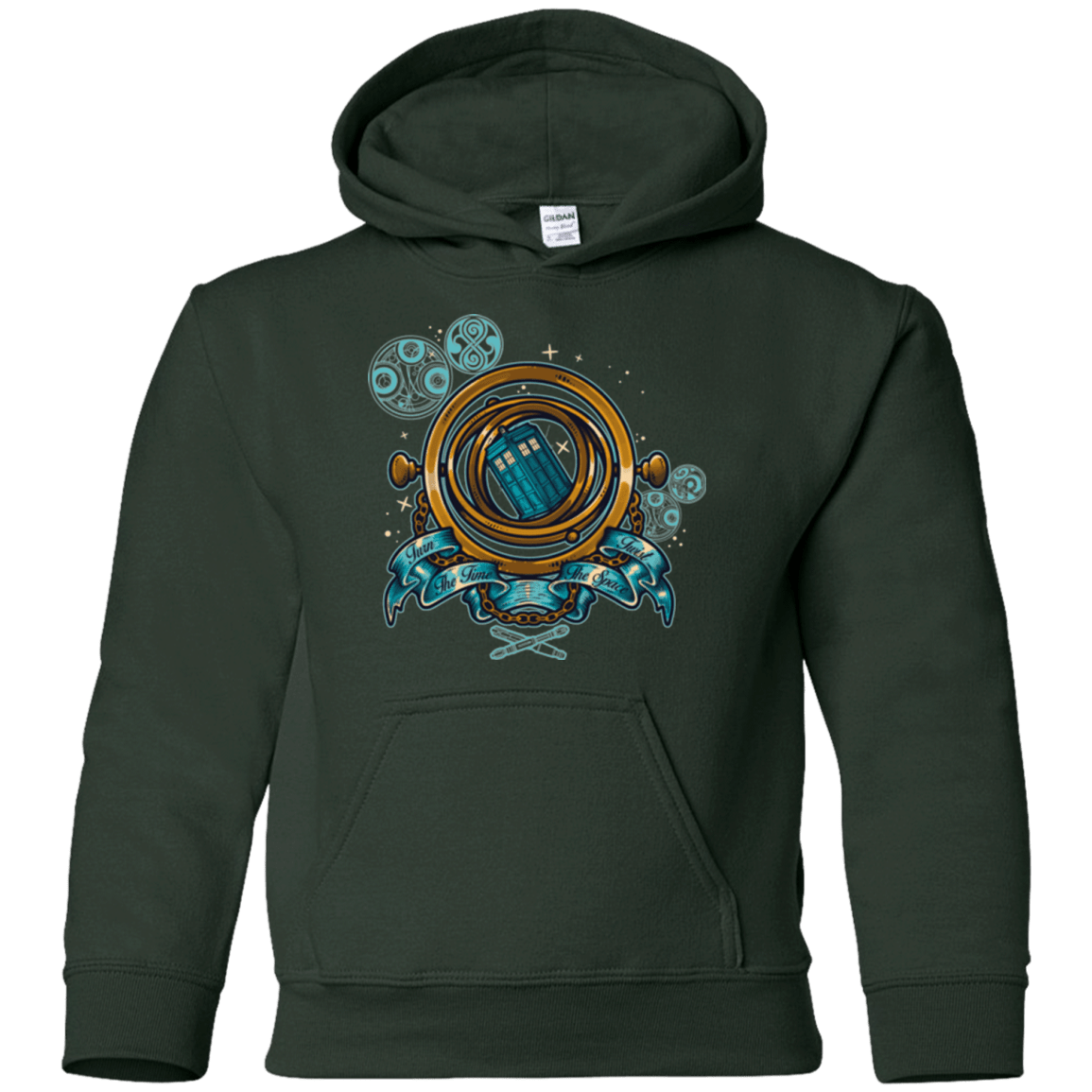 Sweatshirts Forest Green / YS TURN THE TIME TWIST THE SPACE Youth Hoodie