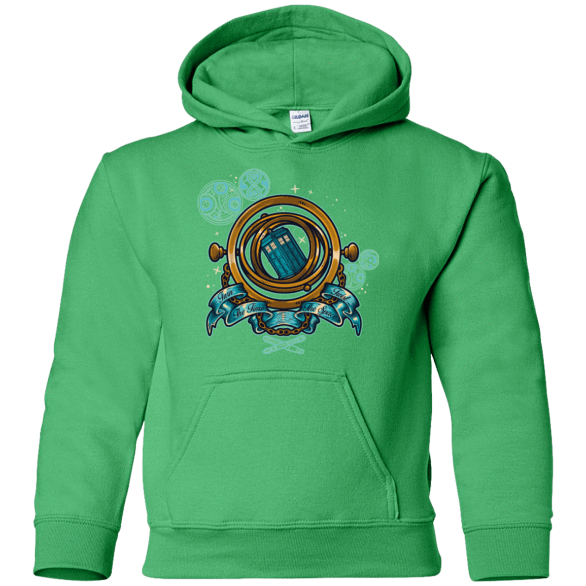 Sweatshirts Irish Green / YS TURN THE TIME TWIST THE SPACE Youth Hoodie