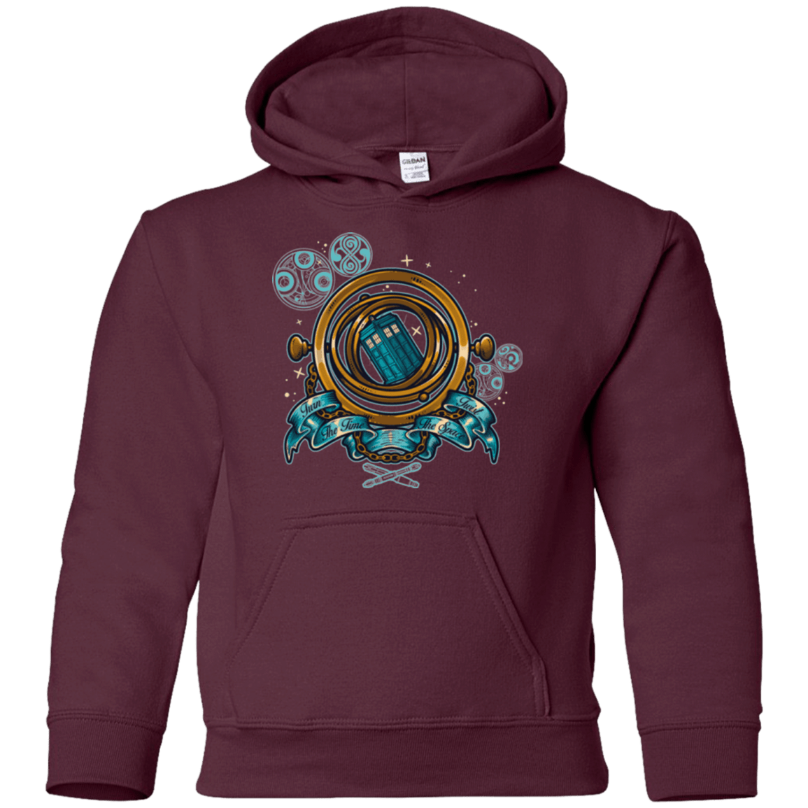 Sweatshirts Maroon / YS TURN THE TIME TWIST THE SPACE Youth Hoodie