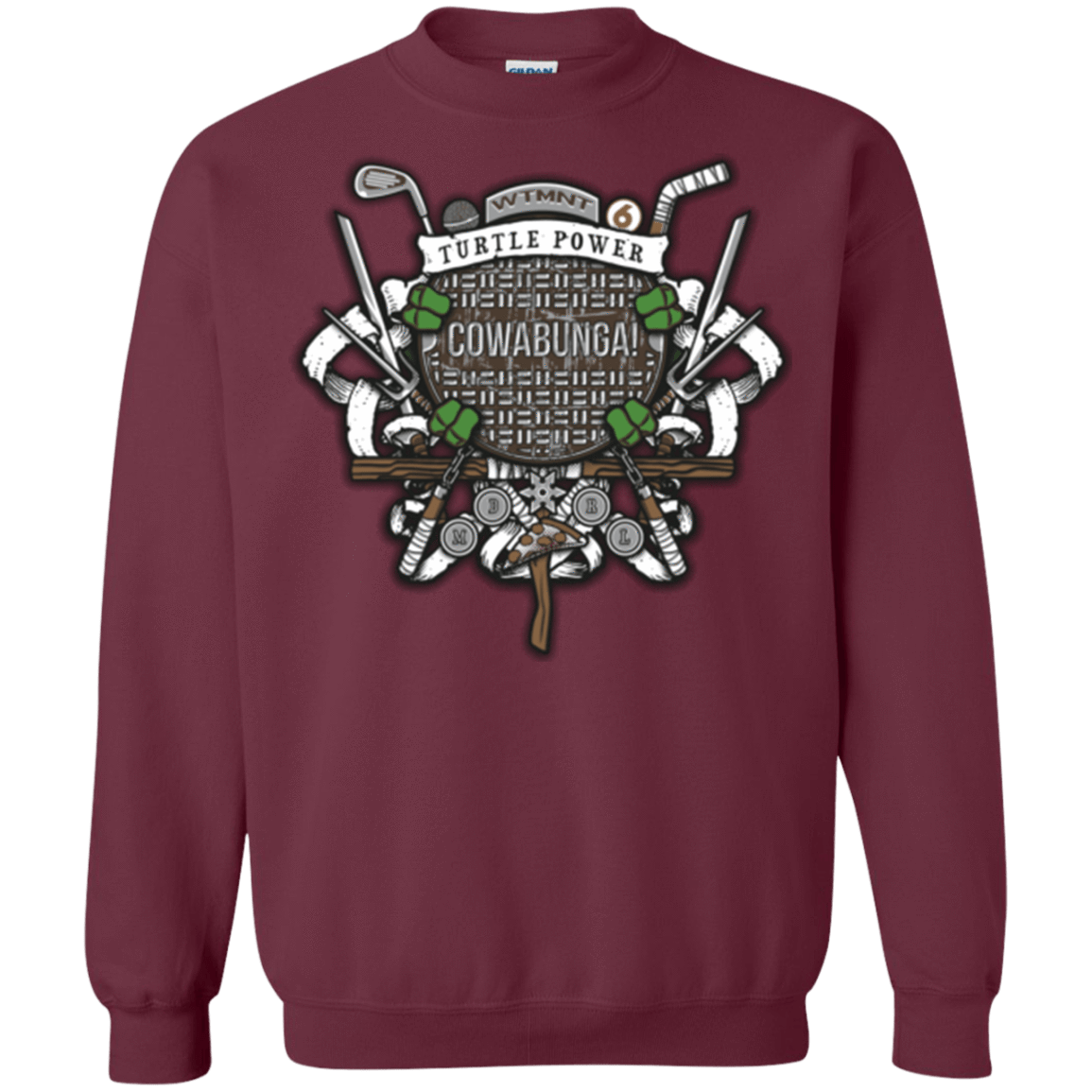 Sweatshirts Maroon / Small Turtle Power! Crewneck Sweatshirt