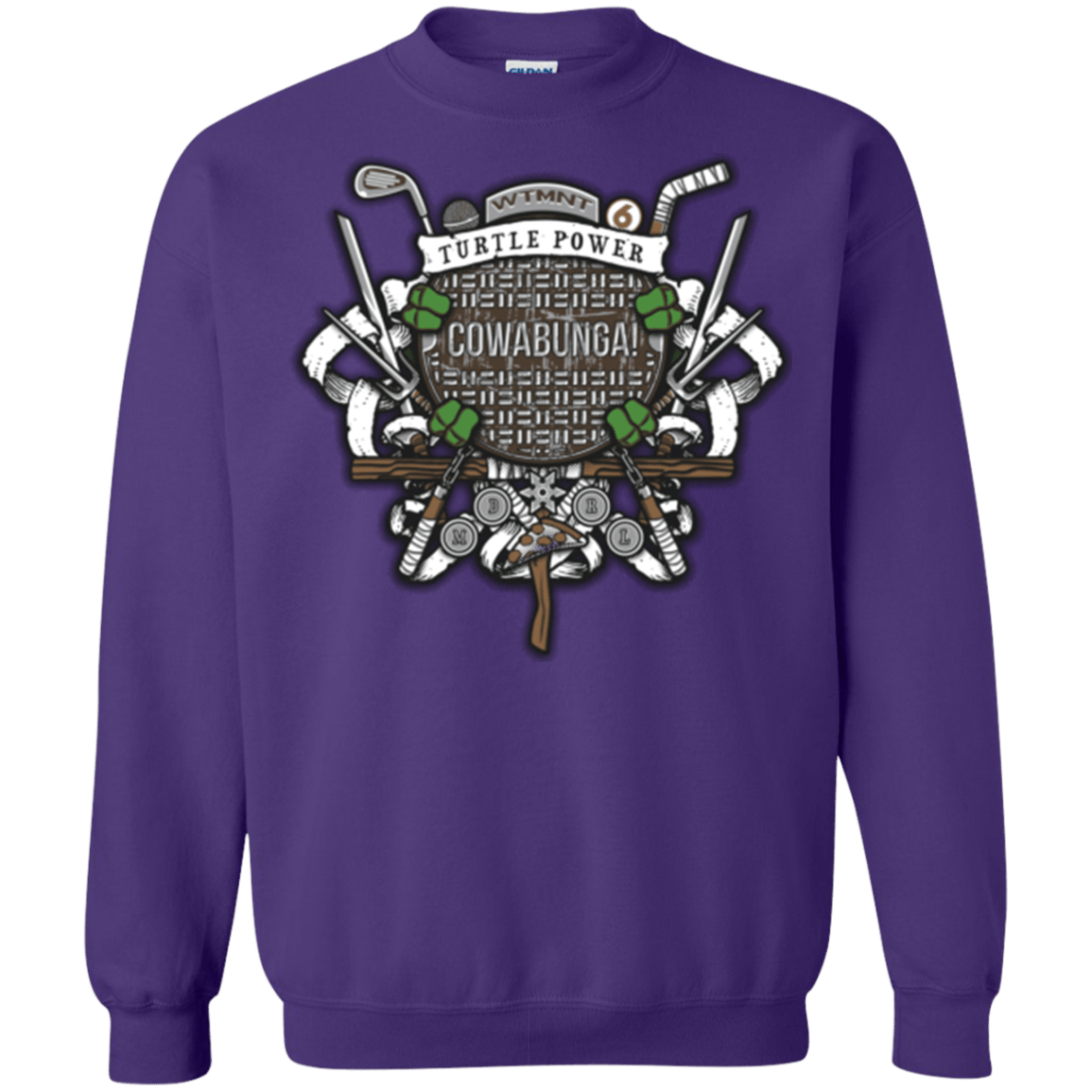Sweatshirts Purple / Small Turtle Power! Crewneck Sweatshirt