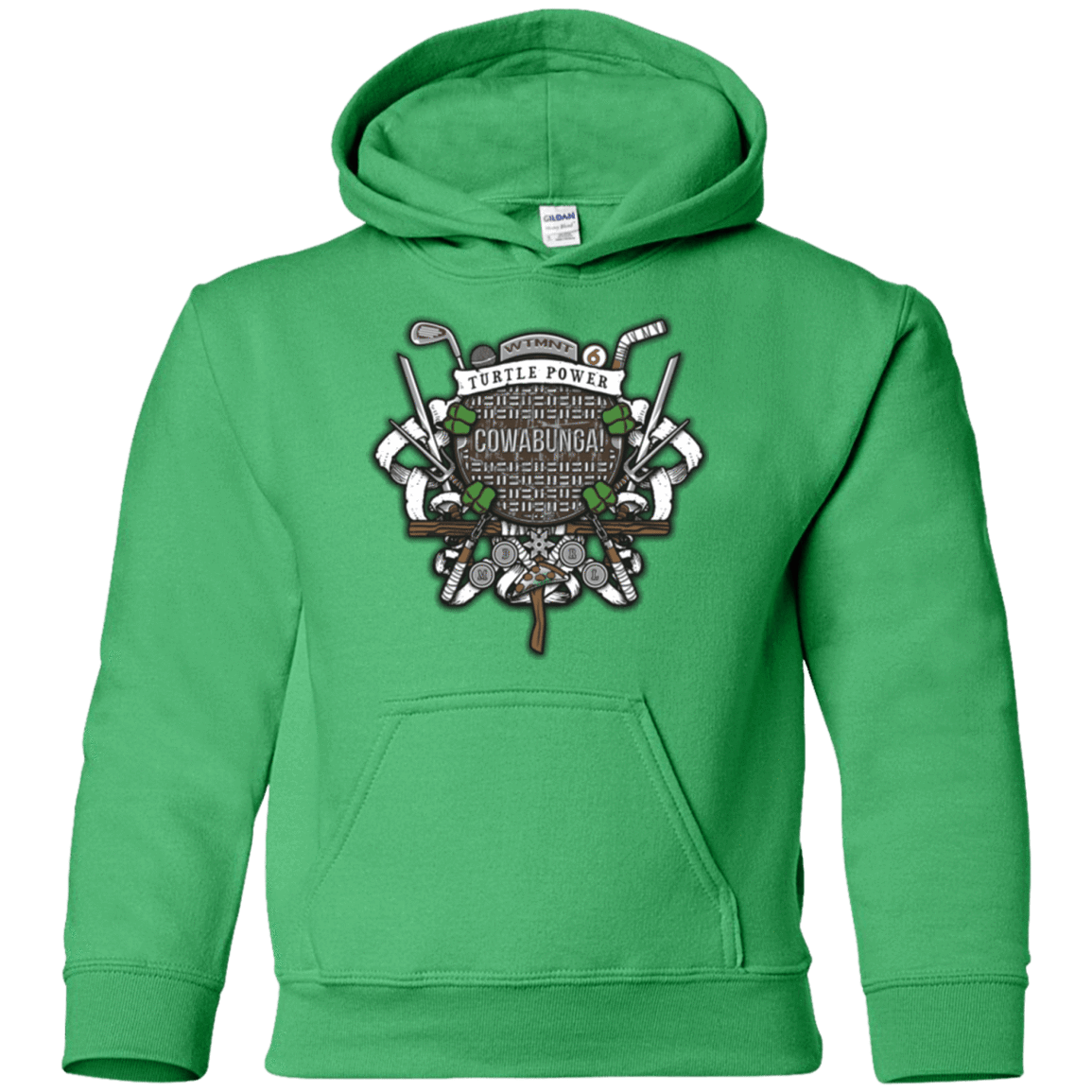 Sweatshirts Irish Green / YS Turtle Power! Youth Hoodie