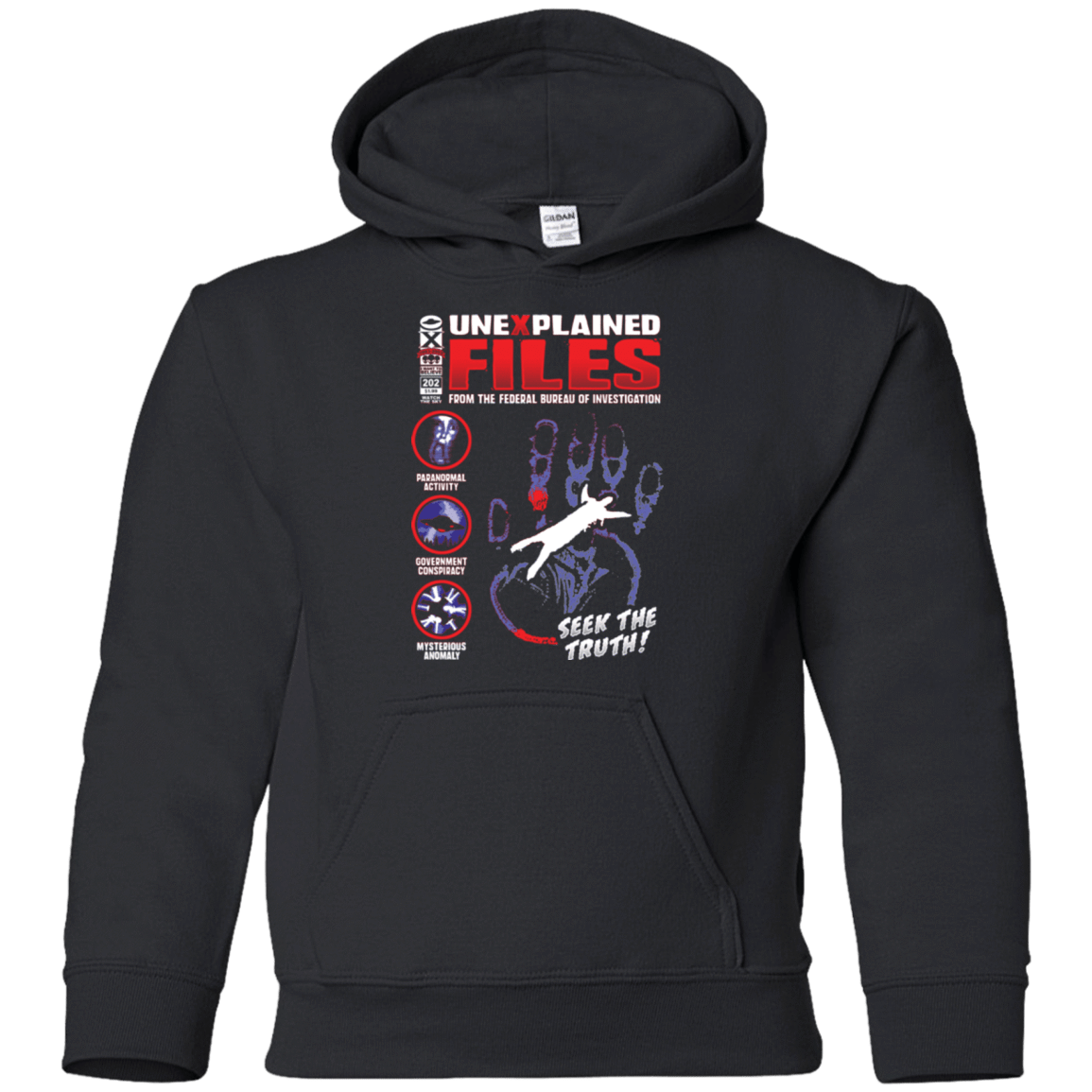 Sweatshirts Black / YS Unexplained Files Youth Hoodie