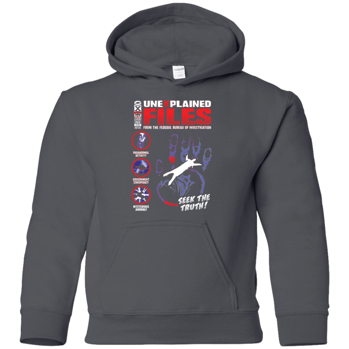 Sweatshirts Charcoal / YS Unexplained Files Youth Hoodie