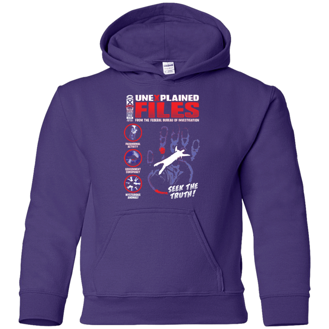 Sweatshirts Purple / YS Unexplained Files Youth Hoodie
