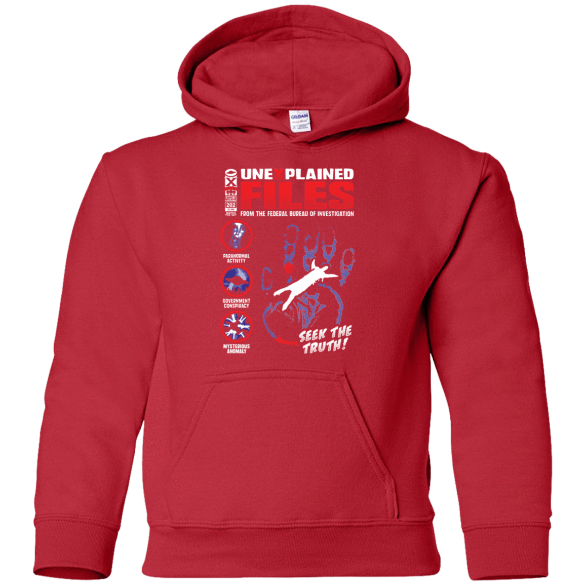 Sweatshirts Red / YS Unexplained Files Youth Hoodie