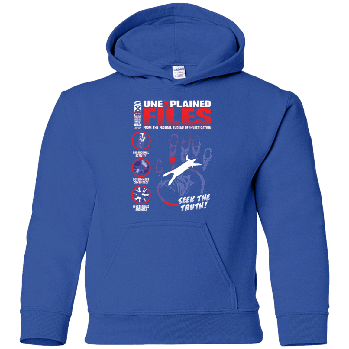 Sweatshirts Royal / YS Unexplained Files Youth Hoodie