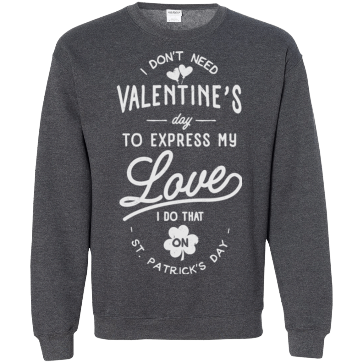 Sweatshirts Dark Heather / Small Valentine's Day Crewneck Sweatshirt