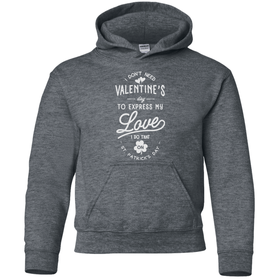 Sweatshirts Dark Heather / YS Valentine's Day Youth Hoodie