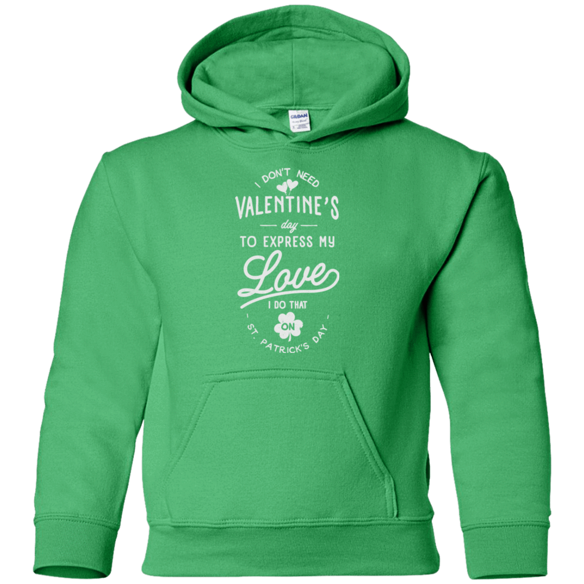 Sweatshirts Irish Green / YS Valentine's Day Youth Hoodie