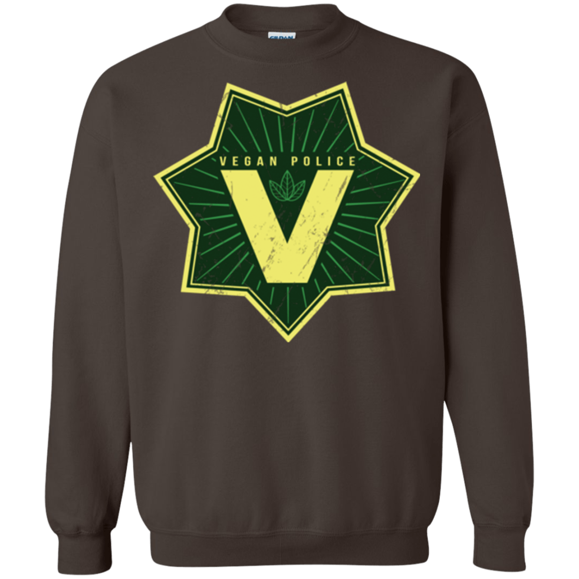 Sweatshirts Dark Chocolate / Small Vegan Police Crewneck Sweatshirt