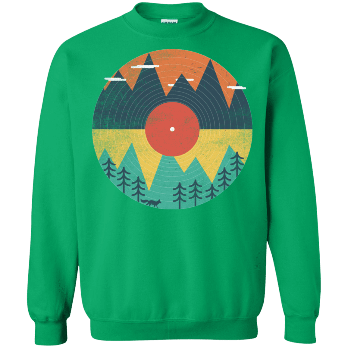 Sweatshirts Irish Green / S Vinyl Fox Crewneck Sweatshirt