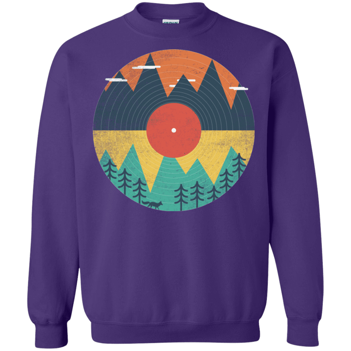 Sweatshirts Purple / S Vinyl Fox Crewneck Sweatshirt