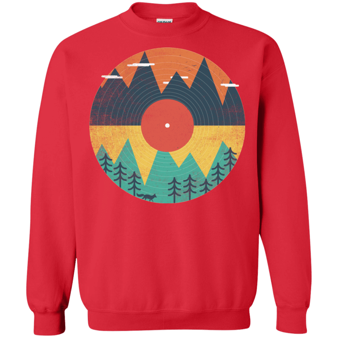 Sweatshirts Red / S Vinyl Fox Crewneck Sweatshirt