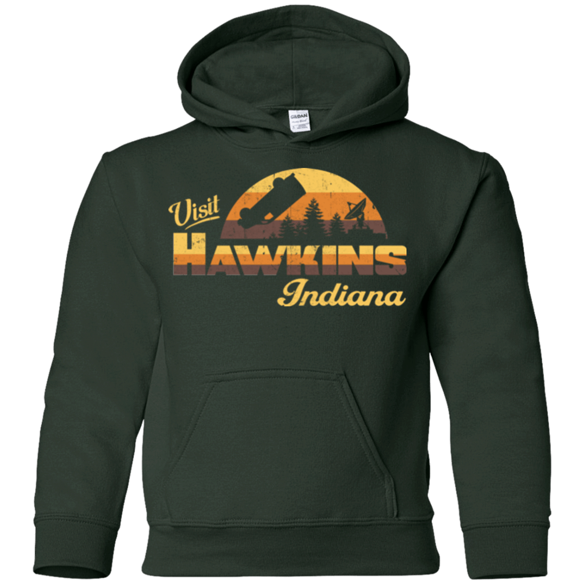 Sweatshirts Forest Green / YS Visit Hawkins Youth Hoodie