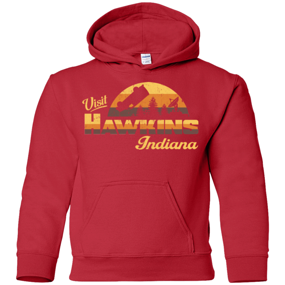 Sweatshirts Red / YS Visit Hawkins Youth Hoodie