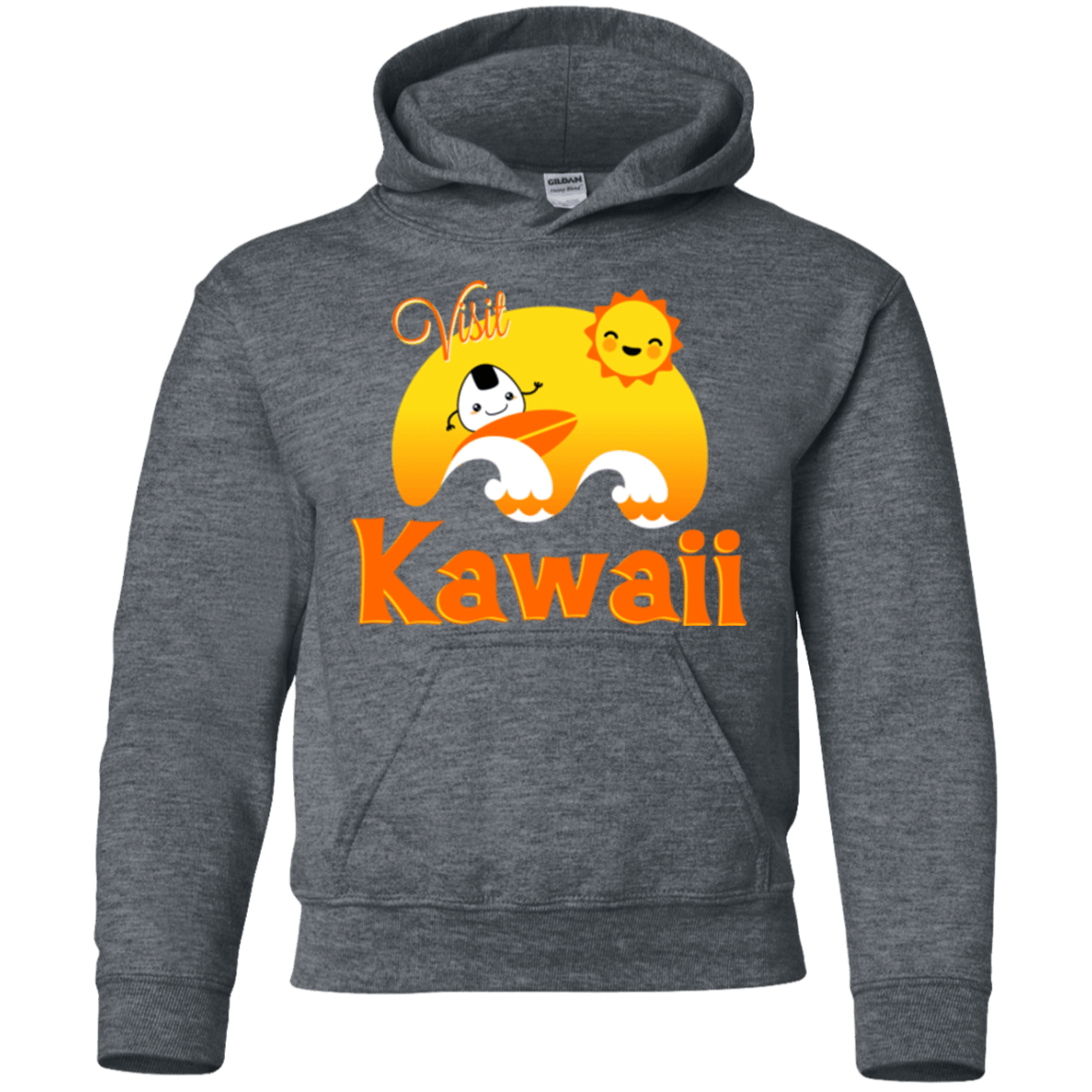 Sweatshirts Dark Heather / YS Visit Kawaii Youth Hoodie