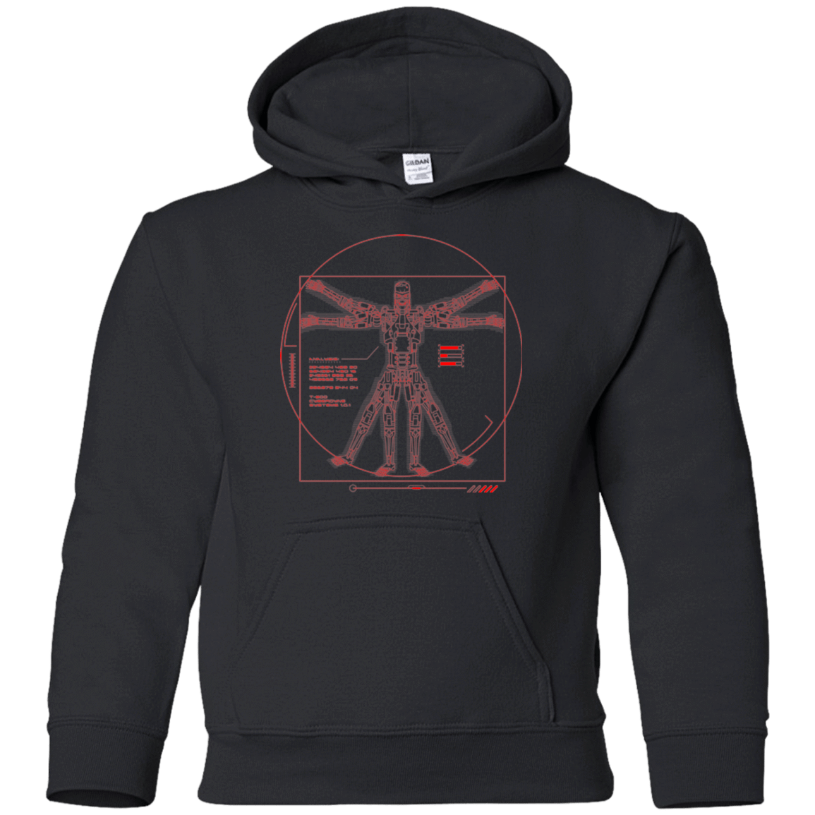 Sweatshirts Black / YS Vitrubian Terminator Youth Hoodie